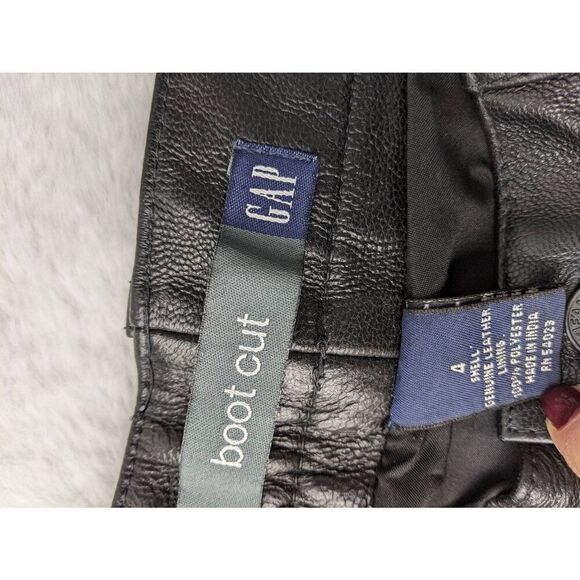 Gap Vintage 90’s luxurious black Genius leather high-waist bootcut fully lined p - Picture 3 of 10